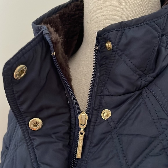 Weatherproof Women's Navy Quilted Faux Fur-Lined Vest with Gold Accents - Picture 3 of 6
